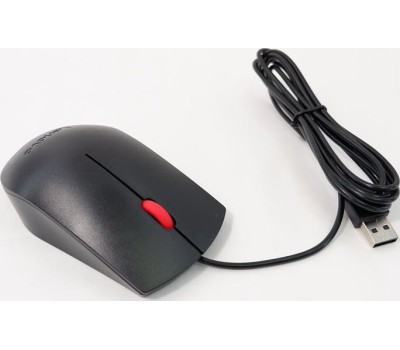 LENOVO Мышь проводная Essential, оптическая, USB, 1600dpi, черный [4y50r20863]