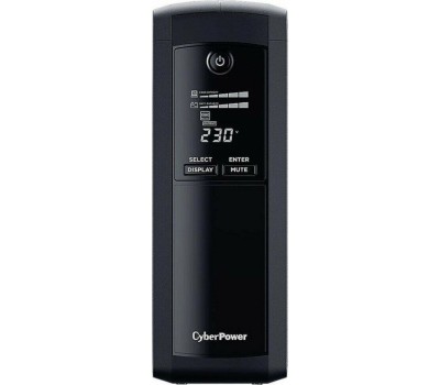 ИБП CYBERPOWER ИБП VP1600ELCD {Line-Interactive, Tower, 1600VA/960W USB/RS-232/RJ11/45 (4 + 1 EURO) 12В/9 Ач х 2}