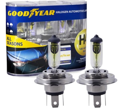 Лампа галогенная GOODYEAR Автолампа GY Н4 12V 60/55W P43t All seasons (бокс: к-т 2шт)