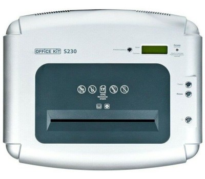 шредеры OFFICE KIT Уничтожитель бумаг S230 2x15, P-5, 2х15 мм, 17 лист. одновременно, 35л [ok0215s230]