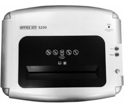 шредеры OFFICE KIT Уничтожитель бумаг S230 2x15, P-5, 2х15 мм, 17 лист. одновременно, 35л [ok0215s230]