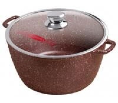 Кастрюля ГОРНИЦА Кастрюля а/пр литая 5,0л стекл/кр Шоколад ТМ