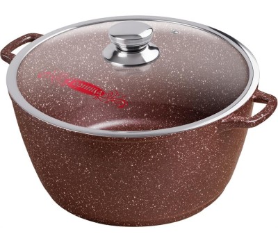 Кастрюля ГОРНИЦА Кастрюля а/пр литая 5,0л стекл/кр Шоколад ТМ