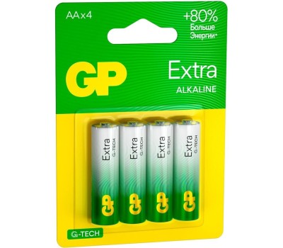 GP AA Батарейка Extra Alkaline 15AXA21-2CRSBC4, 4 шт