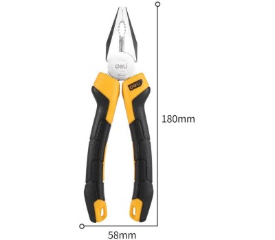 Комбинированные плоскогубцы DELI Комбинированные плоскогубцы DL2007Z 180мм, мталь CrV, прорезиненная двухкомпонентная ручка