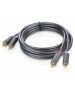 UGREEN Кабель AV104 (10517) 2RCA Male to 2RCA Male Cable. Длина: 1,5 м. Цвет: черный