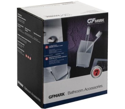 GFmark - Стакан стеклянный с креплением к стене, с БЕЛОЙ МОЗАИКОЙ 3206