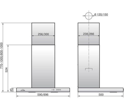 Вытяжка ELIKOR КВАДРА 60 белая/гал