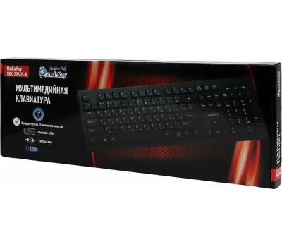 Мультимедиа клавиатура компьютерная SMARTBUY (SBK-206US-K) SLIM USB черный
