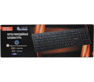 Мультимедиа клавиатура компьютерная SMARTBUY (SBK-206US-K) SLIM USB черный
