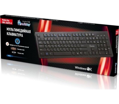 Мультимедиа клавиатура компьютерная SMARTBUY (SBK-206US-K) SLIM USB черный