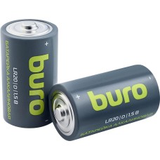 BURO Батарея Alkaline LR20 D 18000mAh (2шт) блистер
