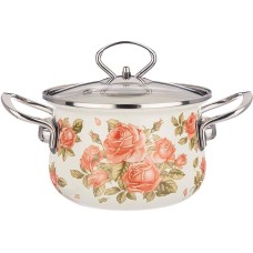 Кастрюля AGNESS 915-135 КОРЕЙСКАЯ РОЗА со ст.крышкой 1.5л