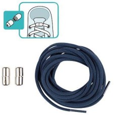 РЫЖИЙ КОТ Шнурки для обуви с фиксатором эластичные, темно-синие (105167)