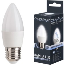 Лампа светодиодная ENERGY LED С37-7-E27-4000 (109299)