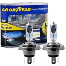 Лампа галогенная GOODYEAR GY Н4 12V 60/55W P43t Premium +150% (бокс: к-т 2шт)