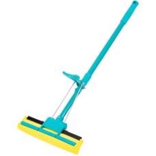 Швабра PALISAD отжимная, 110 см, губка PVA 26х5,5х6 см, телескопическая рукоятка, бирюзовая, Home 93581