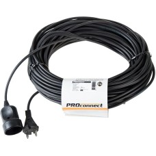 PROCONNECT Удлинитель-шнур ПВС 2х0,75, 30м, б/з, 6А, 1300Вт, IP20, черный (Сделано в России)