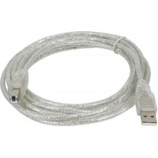 NINGBO Кабель USB2.0 USB A(m) - USB B(m), 3м, прозрачный