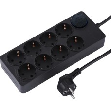 Сетевой фильтр IPPON Сетевой фильтр BK-8-EU-3-16-B, 3м, черный