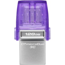Флешка KINGSTON Флешка USB DataTraveler microDuo 3C 128ГБ, USB3.0, фиолетовый [dtduo3cg3/128gb]