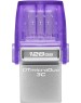 Флешка KINGSTON Флешка USB DataTraveler microDuo 3C 128ГБ, USB3.0, фиолетовый [dtduo3cg3/128gb]
