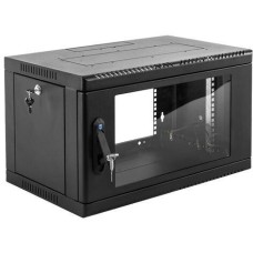 Электроника / Телекоммуникационные шкафы ЦМО Шкаф коммутационный ШРН-6.650-9005 настенный, стеклянная передняя дверь, 6U, 600x346x650 мм