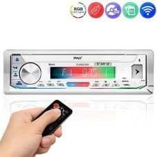 Морская магнитола PYLE MARINE PLMRB39W магнитола белая/RGB мультицвет/SD/USB/BT