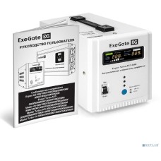 Exegate EX291732RUS Стабилизатор напряжения ExeGate Expert Turbo AST-3000 (3000ВА, вход 80-260В, цветной дисплей, выход 220В±8%, КПД 98%, 5 уровней защиты, метал. корпус, 2*Schuko+ клем.колодка, RTL)