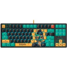 A4TECH Клавиатура AT87 Renegade черный/зеленый USB for gamer LED (AT87) кабель 1.8м