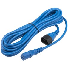 HYPERLINE Сетевой кабель PWC-IEC13-IEC14-5.0-BL питания монитор-компьютер IEC 320 C13 - IEC 320 C14 (3x1.0), 10A, прямая вилка, 5м, цвет синий (ПВС-АП-3*1,0-250-C13C14-10-5,0 ГОСТ 30851.1-2002 (МЭК 60320-1:1994))