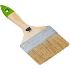 СИБРТЕХ Кисть плоская 100 мм, натуральная щетина, деревянная ручка 82266