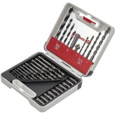 MATRIX Набор сверл комбинированный, сверла по металлу 1-6 мм, бетону 4-8 мм, дереву 4-8 мм, биты 10 шт, адаптер, зенковка, 31 предмет Pro 725631