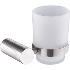 GFmark - Стакан стеклянный с креплением к стене, из нержавеющей стали с резным креплением 81005