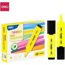DELI Текстовыделитель EU366-YL Jumbo скошенный пиш. наконечник 1-5мм желтый