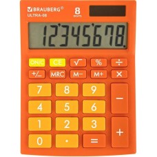 BRAUBERG Калькулятор Ultra, 8-разрядный, оранжевый