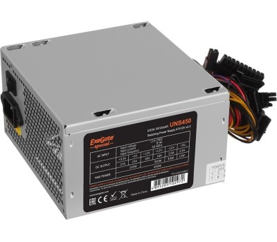 Блок питания EXEGATE 450W UNS450, ATX, 12cm fan, 24p+4p, 6/8p PCI-E, 3*SATA, 2*IDE, FDD (ES261568RUS)