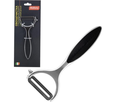 Овощечистка MALLONY Овощечистка MODERNO с горизонтальным лезвием, прорезиненная ручка (984043)