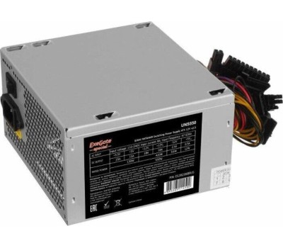 Блок питания Exegate EX282069RUS Блок питания 550W ExeGate UN550, ATX, 12cm fan, 24p+4p, 6/8p PCI-E, 3*SATA, 2*IDE, FDD
