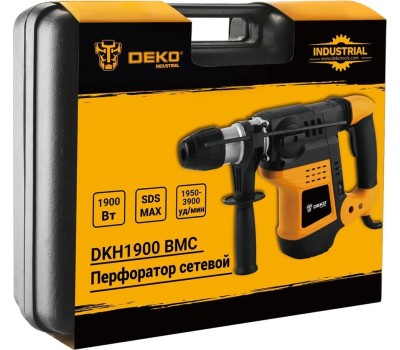 Перфоратор сетевой DEKO DKH1900, 1900 Вт, с патроном SDS-max, 9 Дж, в кейсе 063-4258
