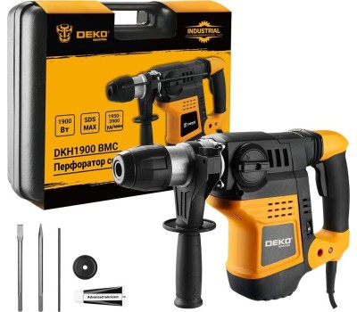 Перфоратор сетевой DEKO DKH1900, 1900 Вт, с патроном SDS-max, 9 Дж, в кейсе 063-4258