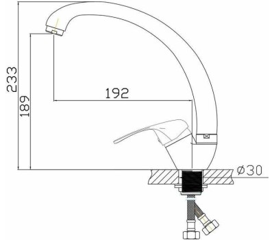 Смеситель для кухни GOTA ROCIO G062410-GOTA Teruel Смеситель д/кухни шар. с высоким изливом, креп.гайка d35
