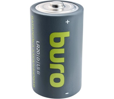 BURO Батарея Alkaline LR20 D 18000mAh (2шт) блистер