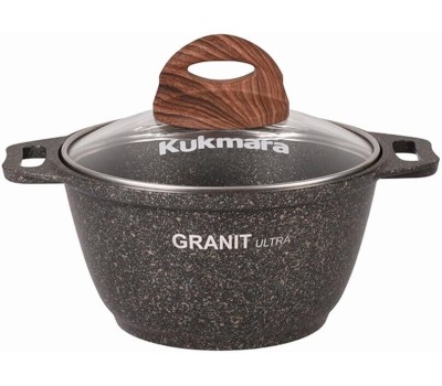 Кастрюля KUKMARA а/пр литая 1,0л стекл/кр Granit ultra original ТМ