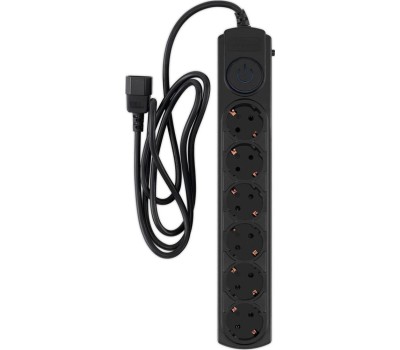 Сетевой фильтр IPPON Сетевой фильтр BK-6-UPS-1.8-10-B, 1.8м, черный