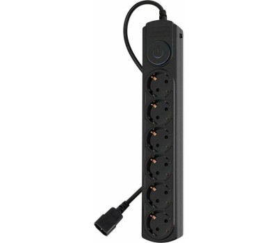 Сетевой фильтр IPPON Сетевой фильтр BK-6-UPS-1.8-10-B, 1.8м, черный