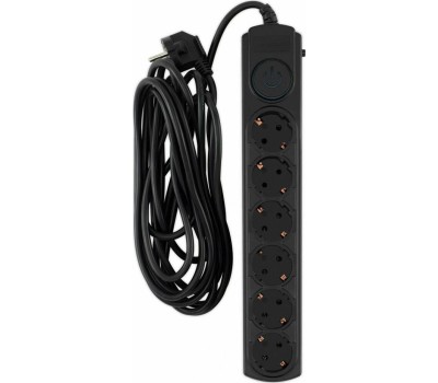 Сетевой фильтр IPPON Сетевой фильтр BK-6-EU-5-10-B, 5м, черный
