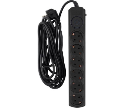 Сетевой фильтр IPPON Сетевой фильтр BK-6-EU-5-10-B, 5м, черный