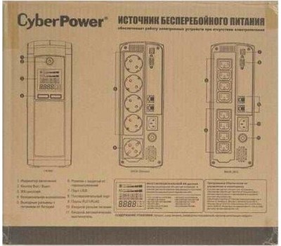 ИБП CYBERPOWER ИБП VP1200EILCD {Line-Interactive, Tower, 1200VA/720W USB/RS-232/RJ11/45 (4 + 4 С13), 12В/7,2 Ач х 2}