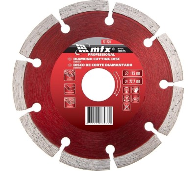 Диск алмазный MATRIX Диск алмазный, отрезной сегментный, 115 х 22.2 мм, сухая резка Professional 73172